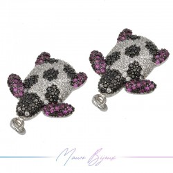 Charms Turtle Zircon Brass Pendant Silver 16.7x20.2mm