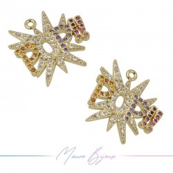 Charms POP!! in Zircon Brass Pendant Gold 20x20.5mm