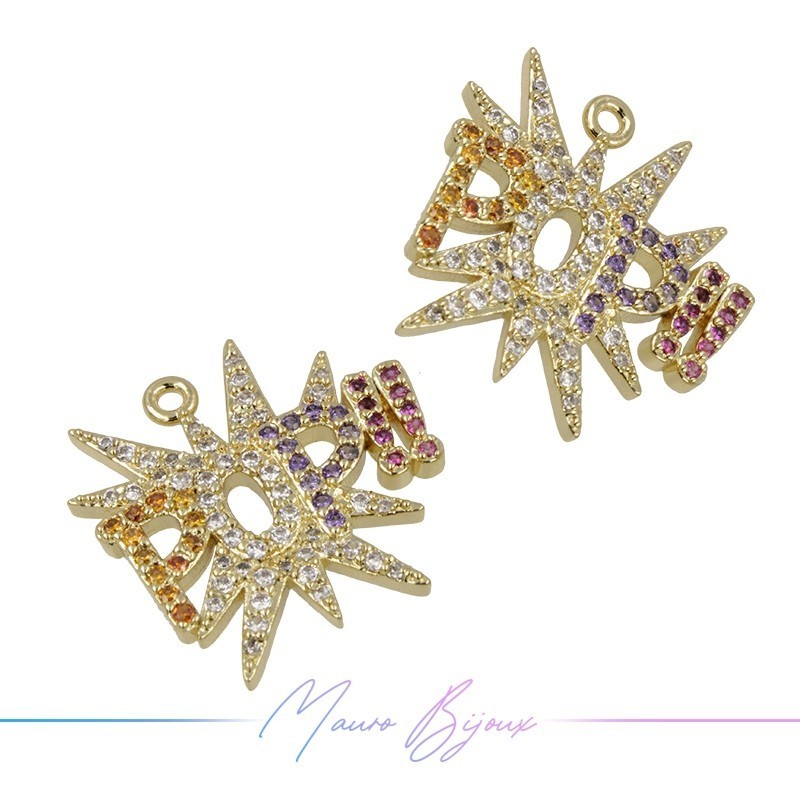 Charms POP!! in Zircon Brass Pendant Gold 20x20.5mm