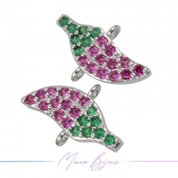 Charms Peper in Zircon Brass Pendant Silver Fuchsia 15.4x10mm