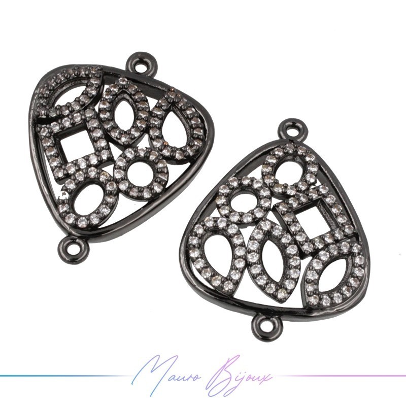 Ciondoli Triangolo in Ottone con Zirconi Canna Fucile 23.3x18mm